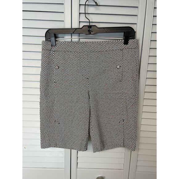 EP Pro pull on stretch black white pink patterned shorts women's size 10 - Picture 1 of 5